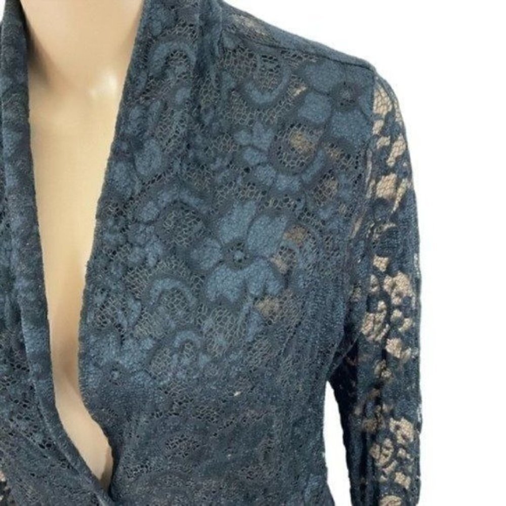 Vintage Also Know As Sheer floral one button closure blouse top size Medium - Picture 4 of 13